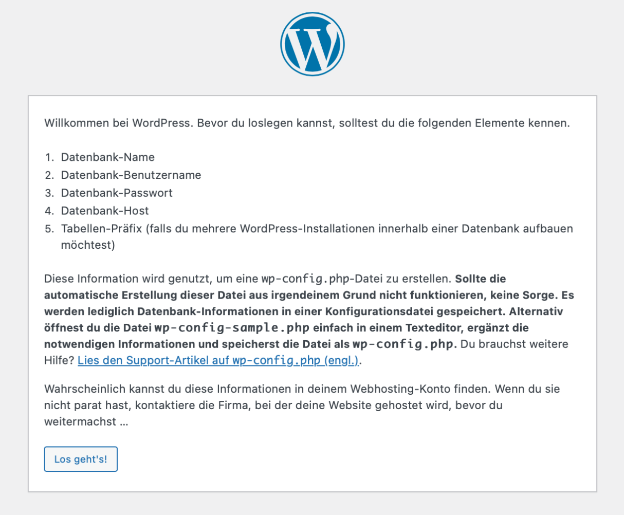Wordpress Startseite