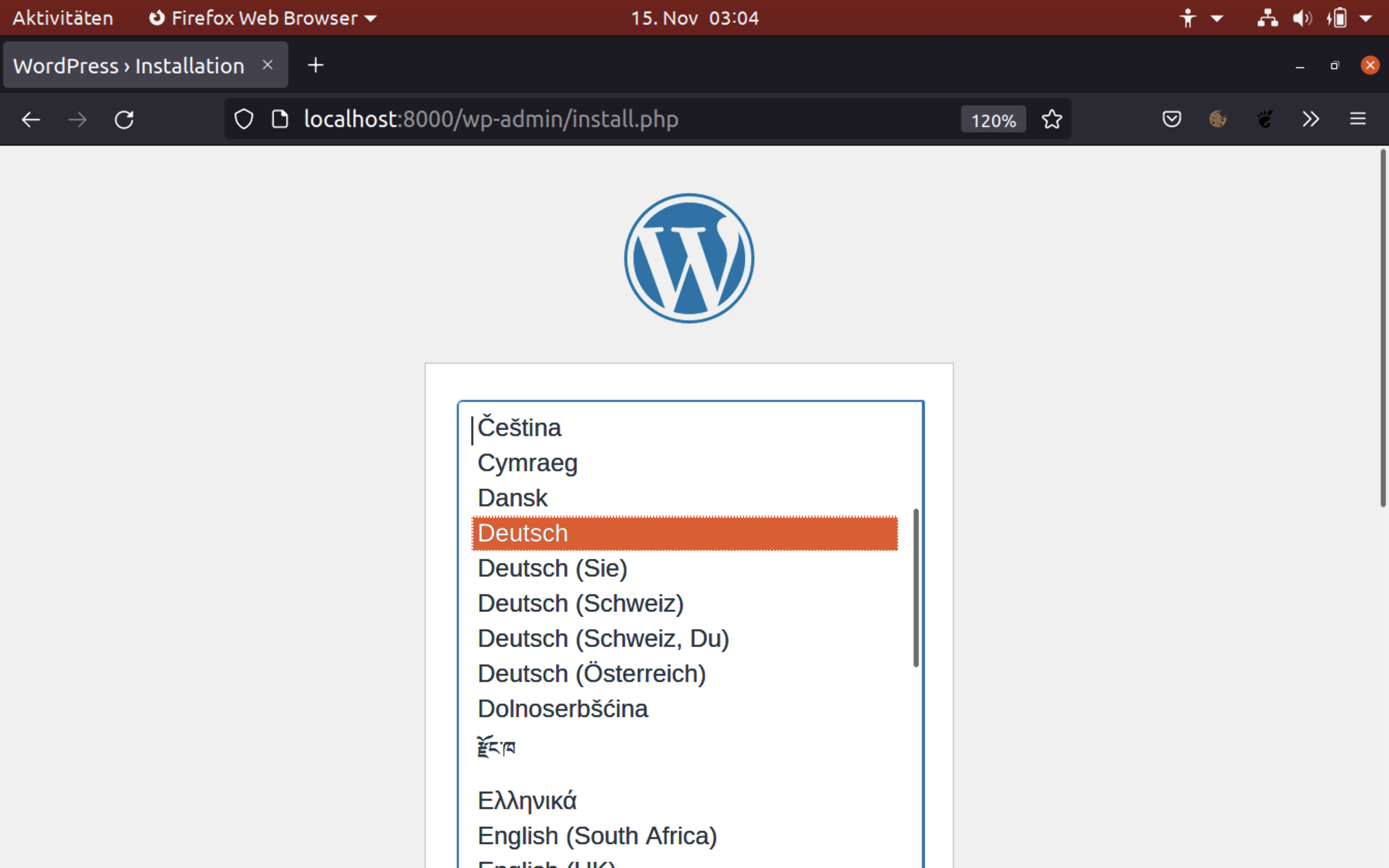 image: wordpress-setup in browser